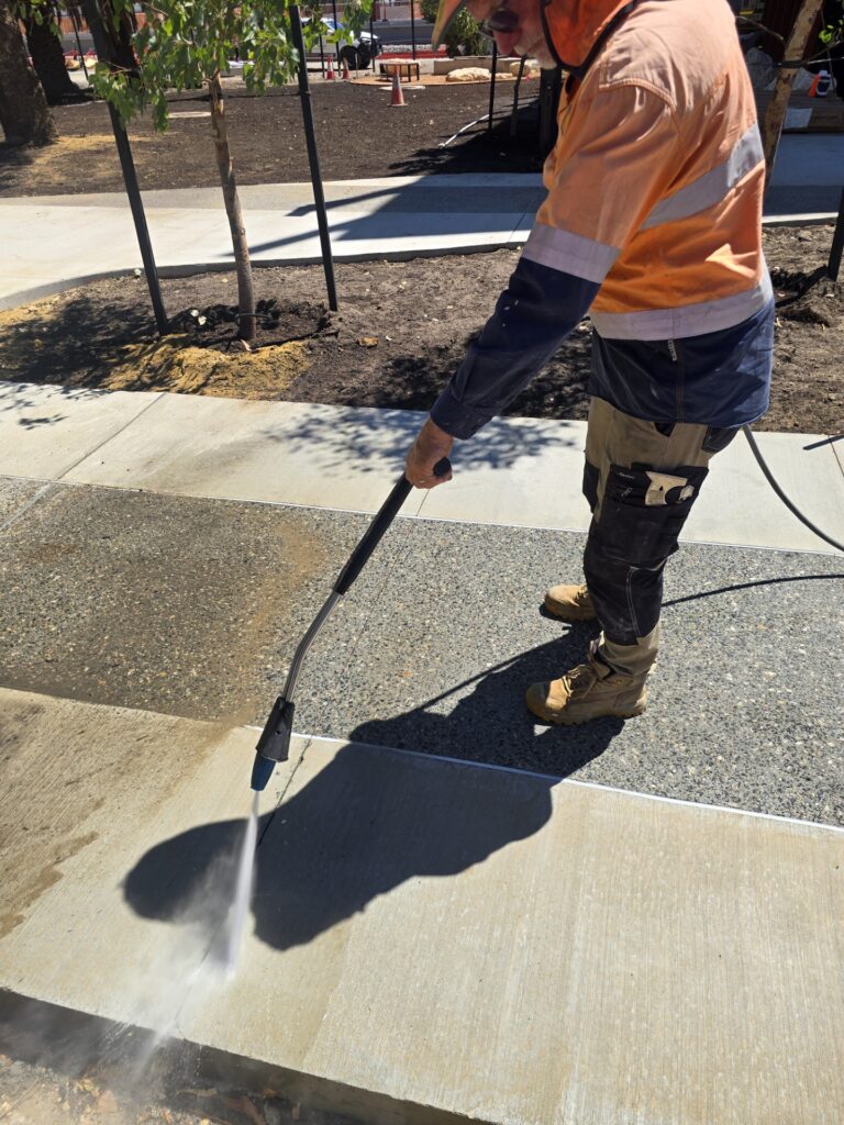 Pressure Washing in Midland: Midland Train Station Pocket Park Project