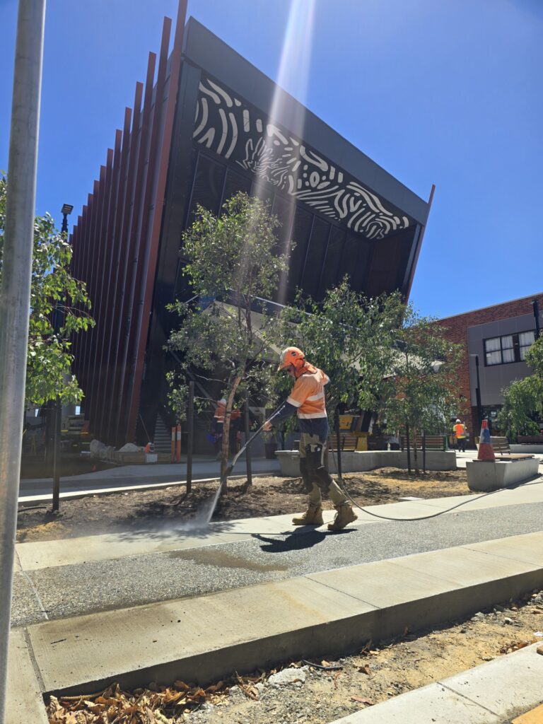 Pressure Washing in Midland: Midland Train Station Pocket Park Project