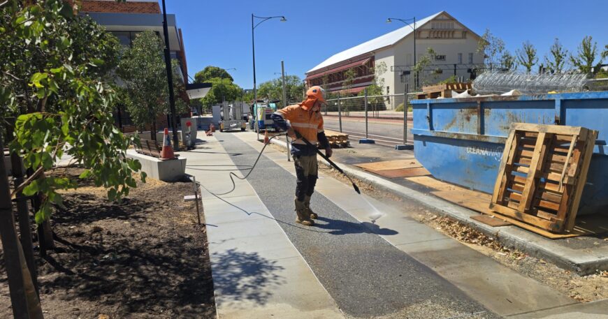 Pressure Washing in Midland: Midland Train Station Pocket Park Project